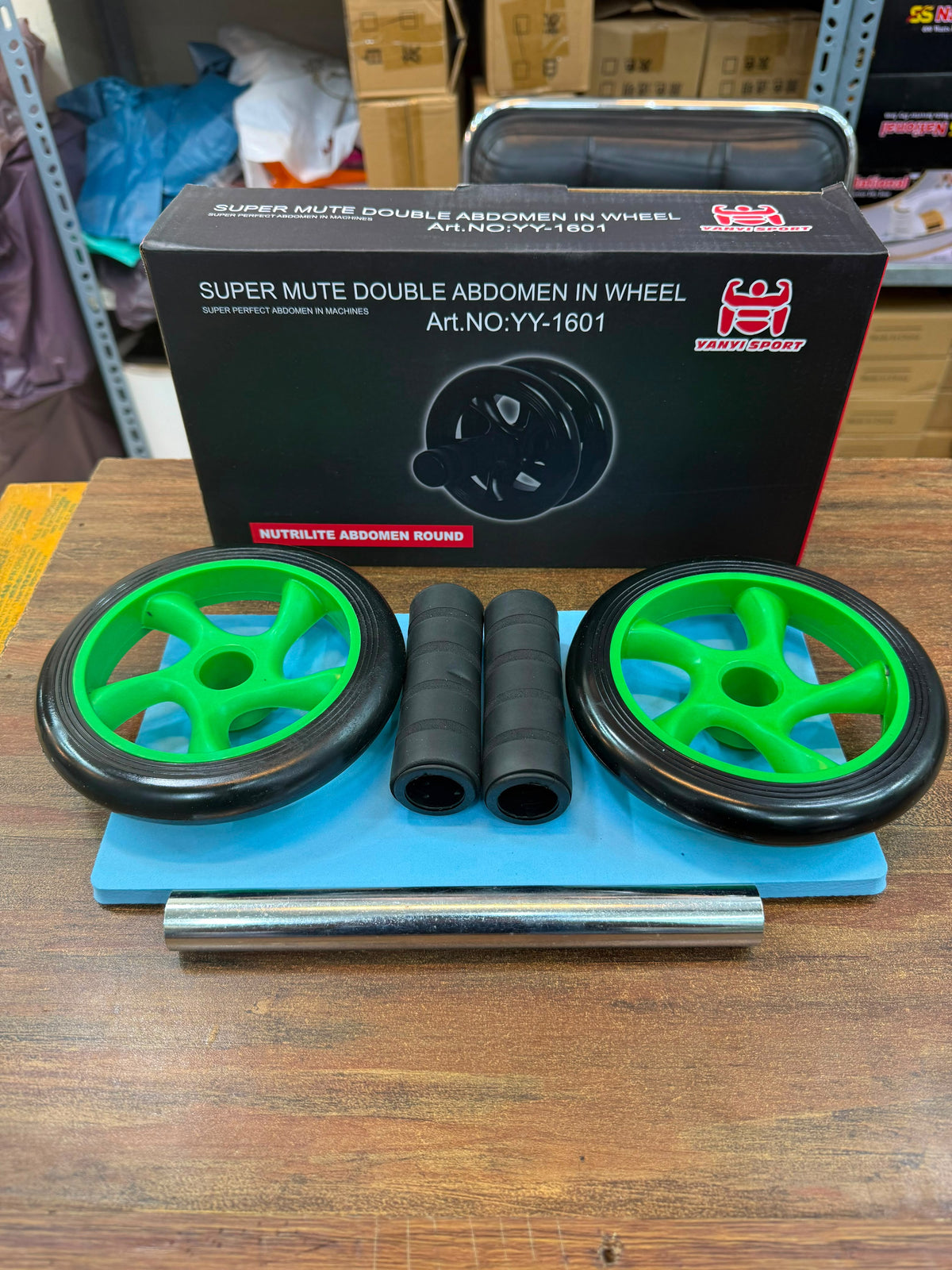 ual-Wheel Ab Roller with Knee Mat | Home Workout