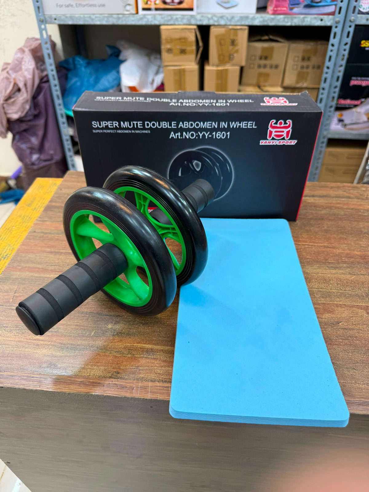 ual-Wheel Ab Roller with Knee Mat | Home Workout