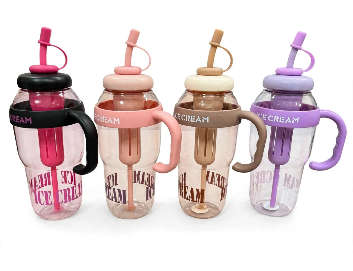 Ice Cream Tumbler Water Bottle - Multiple Colors
