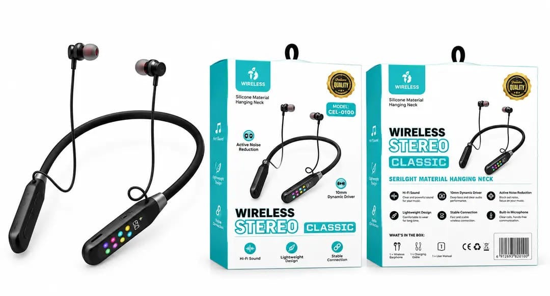 Celibery Wireless Neckband | Premium Stereo Sound