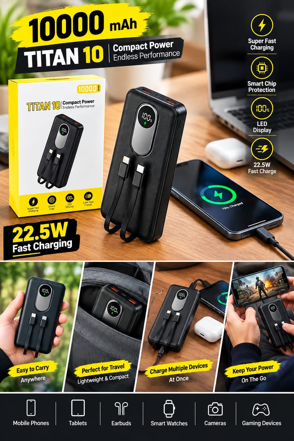 Titan 10 Power Bank | 10000mAh Fast Charging