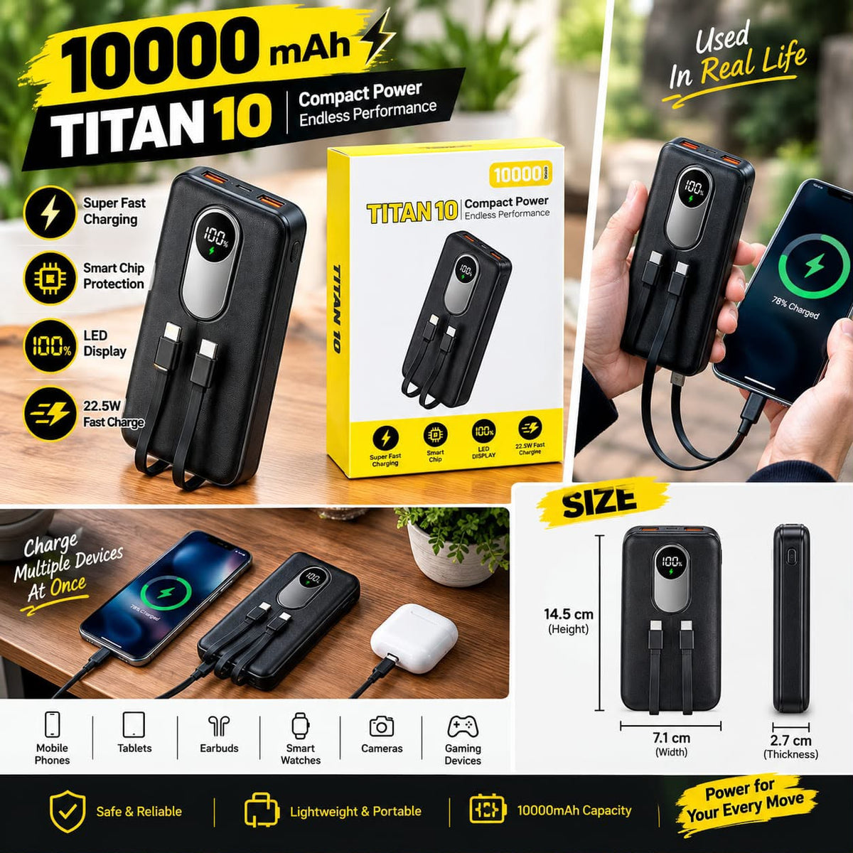 Titan 10 Power Bank | 10000mAh Fast Charging