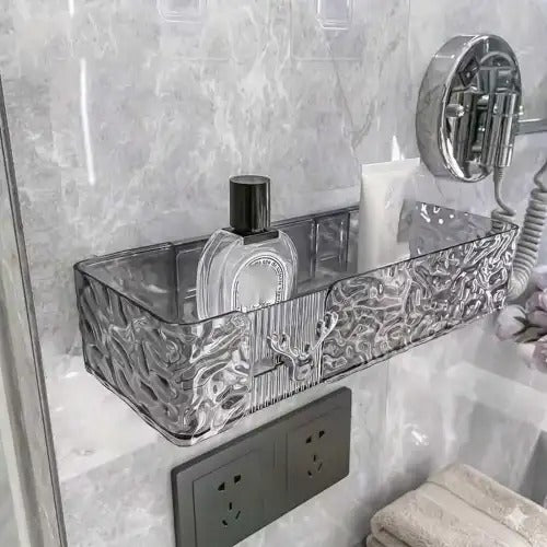 Crystal Bathroom Shelf Organizer – Luxury Acrylic Wall Caddy