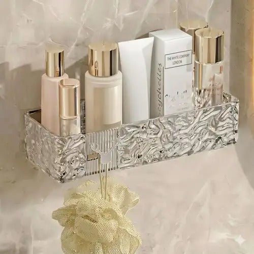 Crystal Bathroom Shelf Organizer – Luxury Acrylic Wall Caddy